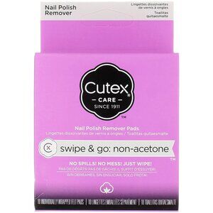 Cutex Care Swipe & Go Non-Acetone Nail Polish Remover Pads (Pack of 4)